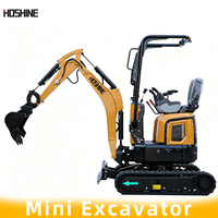 Mini-excavatrice compacte sur chenilles de 1,8 tonne, prête à l'emploi, type Hyundai, avec fonction de déracinateur de souches et chargeuse