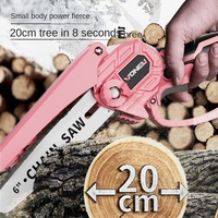 Scie à chaîne électrique sans fil portable de qualité industrielle de 6 pouces, batterie lithium-ion, mini 2200W, pour la coupe des arbres et du bois