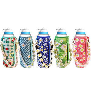 Diseño personalizado 24oz 32oz aislado de acero inoxidable botella de agua bolsa de transporte de neopreno botella de agua bolsa con mango de paracord - Product Image 2