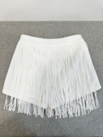 Jupe à franges de style western pour femmes - Jupe-culotte en similicuir taille haute avec ceinture optionnelle pour les festivals et les vacances