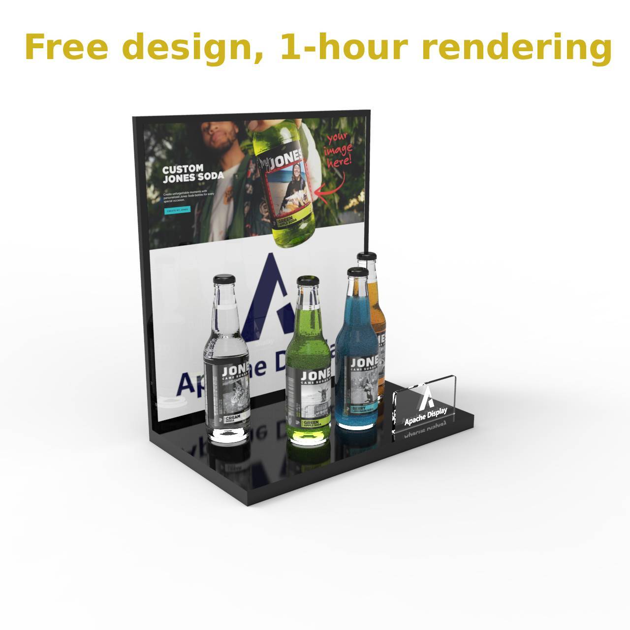 Customized Acrylic Tabletop Beverage Display Rack for Bars and Retail Shops Easy to Assemble — view 3