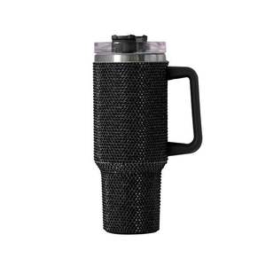 Gobelet 40 Oz Rhinestone Full Wrap Bling Beer Mug Bouteille d'eau 40 Oz Bling Tumblers avec poignée et paille - Product Image 2