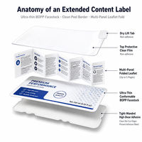 Étiquettes personnalisées multicouches pour livrets, contenu élargi, pelables et refermables, pour flacons de suppléments pharmaceutiques, faible MOQ 500 pièces, numériques