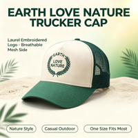 Casquette Trucker Personnalisée en Gros avec Logo Brodé, Patch en Maille, Thème Amour de la Terre et de la Nature, Idéale pour le Camping et la Randonnée