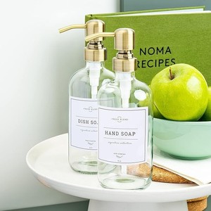 <b>Glass</b> Spray Pump <b>Bottle</b> with Spray Gun 500ml 16oz <b>Empty</b> Boston Round Clear Amber Room <b>Glass</b> Spray <b>Bottle</b> with Trigger Sprayer - Product Image 1