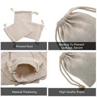Petite pochette en lin de toile de jute de chanvre Emballage de cordon écologique pour les sacs à provisions Green Living de haricots