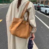 Sac fourre-tout vintage en PU pour femme, grande capacité, sac à main à bandoulière avec fermoir magnétique pour usage quotidien