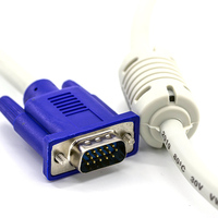 Câble VGA vers VGA blanc 3+4 conducteurs CCS avec connecteur plaqué argent ferrite, mâle-mâle, câble vidéo avec sac PE pour moniteur