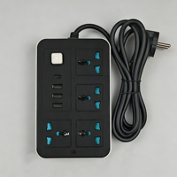 Multiprise universelle avec 3 ports USB, protection contre les surtensions, prise d'extension avec interrupteur marche/arrêt