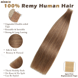 批发胶带式原装雷米人发双拉丝柔软发片无缝隐形胶带接发透气网状底座 - Product Image 2