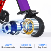 Trottinette électrique pliable TopMate ES33 en alliage d'aluminium léger à 3 roues, batterie 36V 7.8AH, fonction marche arrière, étanche, avec clé