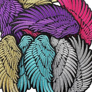 Pequenos <span class=keywords><strong>Patches</strong></span> Bordados Termocolantes de Asas de Anjo Douradas, Azuis, Roxas e Prateadas, Emblemas de Tecido e Apliques para Jaqueta, Mochila e Calça <span class=keywords><strong>Jeans</strong></span> - Product Image 2