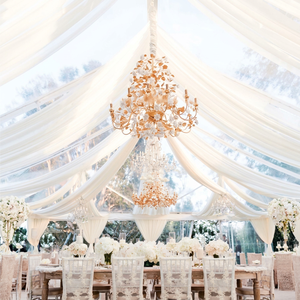 Plafond de vague blanche drapé décoration rideaux support ensemble toile de fond de mariage pour la décoration intérieure des fournisseurs Premium - Product Image 4