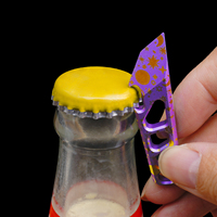 Outil multifonction en alliage de titane EDC, mini porte-clés, ouvre-bouteille, barre de levier ultralégère, grattoir pour le camping, la randonnée, la survie en plein air