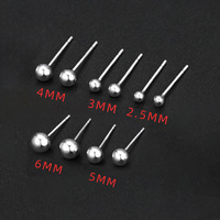 Boucles d'oreilles clous en argent 99, entièrement pavées de zircone cubique, 3MM 6MM, mini-piercings, bijoux d'oreille tendance pour femme, usage quotidien