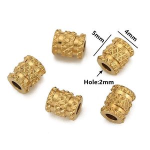 Stainless Steel Spacer Beads Cylinder Shape Plated Gold Silver For DIY Jewelry <b>Bracelets</b> Necklaces 6mm Round Beads WLL228 - Product Image 2