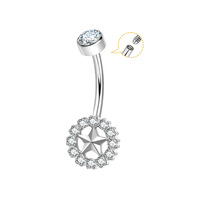 Getta Personnalisé ASTM-F136 G23 Titane Punk Nombril Anneau de Nombril Bijoux pour Femmes Piercing de Corps Zircon Mignon Mariage pour Enfants