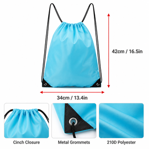 Bolsas con Cordón Personalizadas con Logotipo, 42x34cm, Poliéster, 15 Colores, Combinación de Colores de Marca, para Gimnasio, Escuela, Deportes, Regalos, Venta al Por Mayor, OEM - Product Image 2