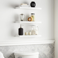 Étagère murale flottante en bois de style campagnard, 3 pièces, rangement solide pour salle de bain chambre cuisine salon pour la décoration de la maison