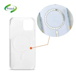 Commercio all'ingrosso Prosub 3D rivestito sublimazione custodia del telefono magnetico in bianco PC Wireless magnete di ricarica per Iphone 13 14 15 custodia protettiva