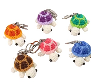 Crochet <b>Tortoise</b> Charm Keychain Handmade Mini Cute Turtle Wool Knitted Woven Ocean Animal Doll Bag Pendant Accessories <b>Gift</b> - Product Image 1