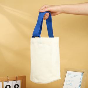 キャンバスフラット大容量バケットバッグ 無地DIY布製ハンドバッグ - Product Image 2