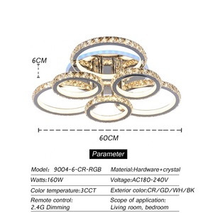 Lican — plafonnier Led en acrylique avec télécommande, design moderne, rvb, éclairage d'intérieur, luminaire de plafond, idéal pour un salon, une chambre à coucher ou une cuisine - Product Image 5