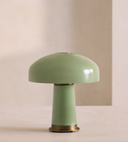 Lampe de table portable en verre vert