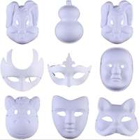 Masques en pulpe peignable, masques en papier blanc vierges pour loisirs créatifs, déguisements de fête d'Halloween pour femmes et hommes