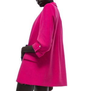 2021 OEM personnalisé surdimensionné mode rouge formelle dame à manches longues en gros décontracté grande taille <span class=keywords><strong>Robe</strong></span> Blazers Femme et manteau pour les femmes - Product Image 3
