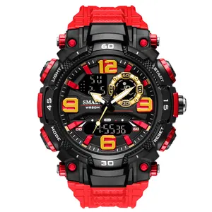 นาฬิกาอิเล็กทรอนิกส์สำหรับนักเรียนเล่นกีฬา,นาฬิกาข้อมือผู้ชายสีแดงกันกระแทกกันน้ำ G สำหรับของขวัญดิจิทัล1921