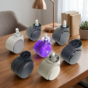 Hot Selling Cylinder Type <b>Plastic</b> Shock Absorption Caster <b>Wheels</b> Nylon + PU Tires Plain Bearing Office Chair Base 35kg-45kg Load - Product Image 3