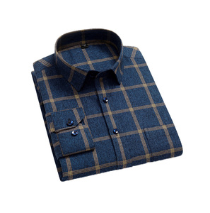 Camicia di flanella larga di <span class=keywords><strong>grandi</strong></span> dimensioni da <span class=keywords><strong>uomo</strong></span> in cotone a maniche lunghe con maniche lunghe - Product Image 2