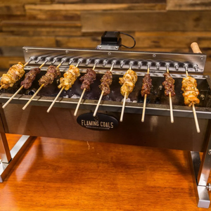 <span class=keywords><strong>Barbecue</strong></span> au <span class=keywords><strong>charbon</strong></span> de bois en acier inoxydable, <span class=keywords><strong>barbecue</strong></span> automatique Hibachi avec 20 brochettes - Product Image 5