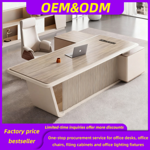 Escritorio Ejecutivo de Lujo Ecológico para Computadora, Escritorio Moderno y Duradero de MDF para CEO con Almacenamiento, Superficie de 50 mm de Grosor, para Oficina de Fábrica - Product Image 2