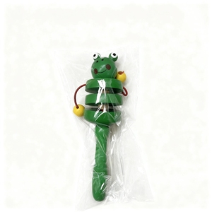 Juguete de madera para bebés recién nacidos, sonajero de animales de madera al por mayor, con 3 discos de madera y cuentas, para agarrar y estimular. - Product Image 3