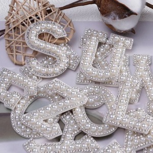 New Pearl <strong>Letter</strong> Hot Melt <strong>Adhesive</strong> Iron-On Embroidered Sequins Stamping Sticker 26 <strong>Letters</strong> Canvas Self-<strong>adhesive</strong> Patch - Product Image 3
