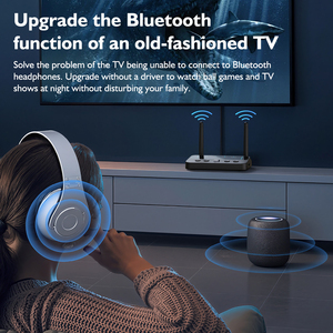 Trasmettitore Antenna TV Wireless 5.4 Ricevitore Scheda Audio <span class=keywords><strong>AUX</strong></span> <span class=keywords><strong>USB</strong></span> Trasmettitore da 10.15m con A2DP/AVRCP per Dispositivi Multipli - Product Image 3