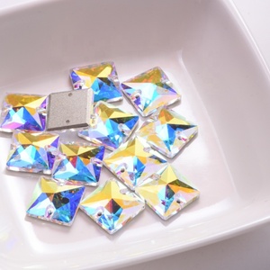 OLeeya 5A Strass carrés à coudre en verre AB, 4 tailles, pour T-shirts et robes de mariée - Product Image 3
