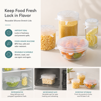 LVYIN USA Offre Spéciale – Lot de 6 Couvercles Mural Anti-Poussière en Silicone Réutilisable de Qualité Alimentaire, Tailles Variées, Super Absorption, pour Bols et Ustensiles