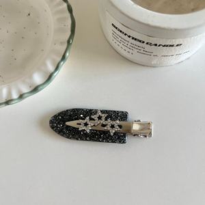 Korean <b>Sweet</b> Handmade Plastic Hair Accessories Girls European Acrylic Acetate Hairpin Duckbill Clip Diamond Star Creaseless Hair - Product Image 3