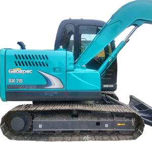 Miniexcavadora sobre orugas Kobelco SK75 con componentes de núcleo de motor Yanmar eficientes, bomba SK60 SK130 SK140 de ahorro de combustible usada en Stock - Product Image 1