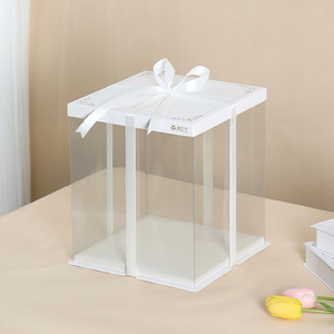 10x10 inch rõ ràng vuông cao trong suốt Bánh hộp đám cưới sinh nhật bên Hộp quà tặng - Product Image 5