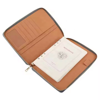 Protège-agenda Hongbo Durable Croco Luxe en cuir végétalien à 6 anneaux A5 avec fermeture éclair pour inserts de journal