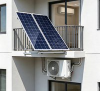 Climatiseur hybride photovoltaïque renouvelable vert hors réseau alimenté par batterie solaire R32 avec télécommande et déshumidification silencieuse