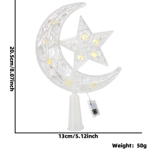 DAMAI New Middle Eastern Festival Transparent Luminous <b>Star</b> and Moon Ornaments Moon Festival LED Warm <b>Light</b> Decoration - Product Image 5