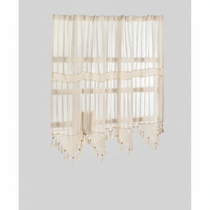 Authentic Striped Lace Bordered <b>Tulle</b> <b>Curtains</b> & Valances Multi-Size Multi-Color Premium - Product Image 2