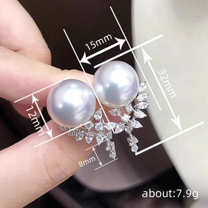 Orecchini a Perno Geometrici Simili a Perle per Donne, Eleganti Orecchini Scintillanti per Uso Quotidiano e Feste, Gioielli alla Moda - Product Image 5