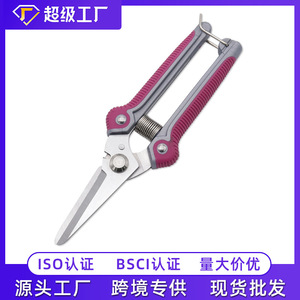 Jolies cisailles de jardinage en acier inoxydable avec poignée en caoutchouc, cisailles manuelles pour tailler les haies - Product Image 4