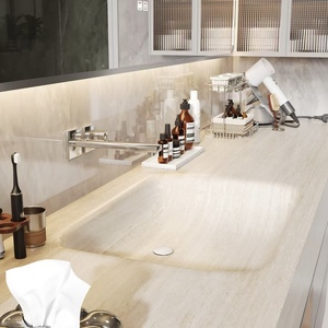 Meuble de salle de bain haut de gamme BALOM, sur mesure, en bois, MDF, contreplaqué, mélamine, meuble-lavabo modulaire avec miroir intelligent, prêt à assembler, OEM - Product Image 4
